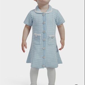Bardot Baby Girl Gingham Knit Dress In Blue